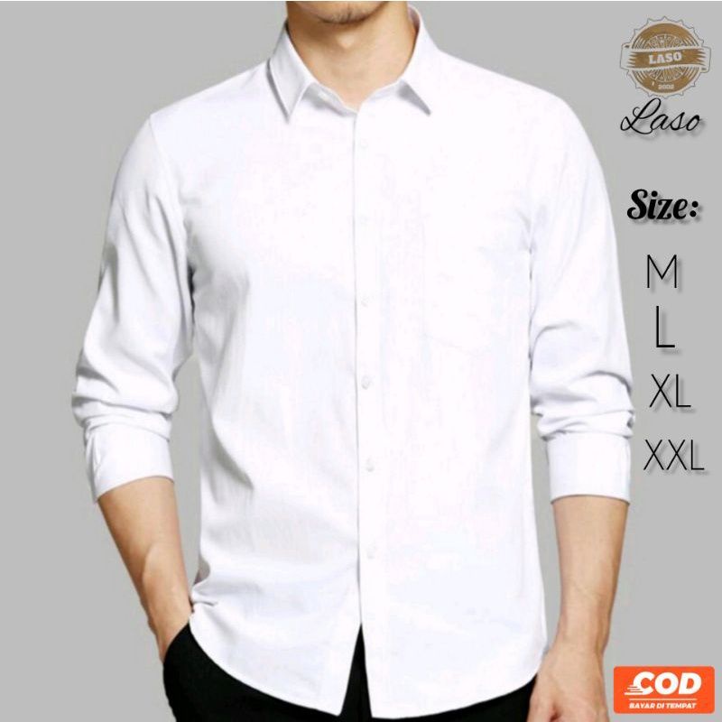 Kemeja Putih Polos | Kemeja Formal | Kemeja Putih Polos Pria Lengan Panjang | Baju Kerja Pria
