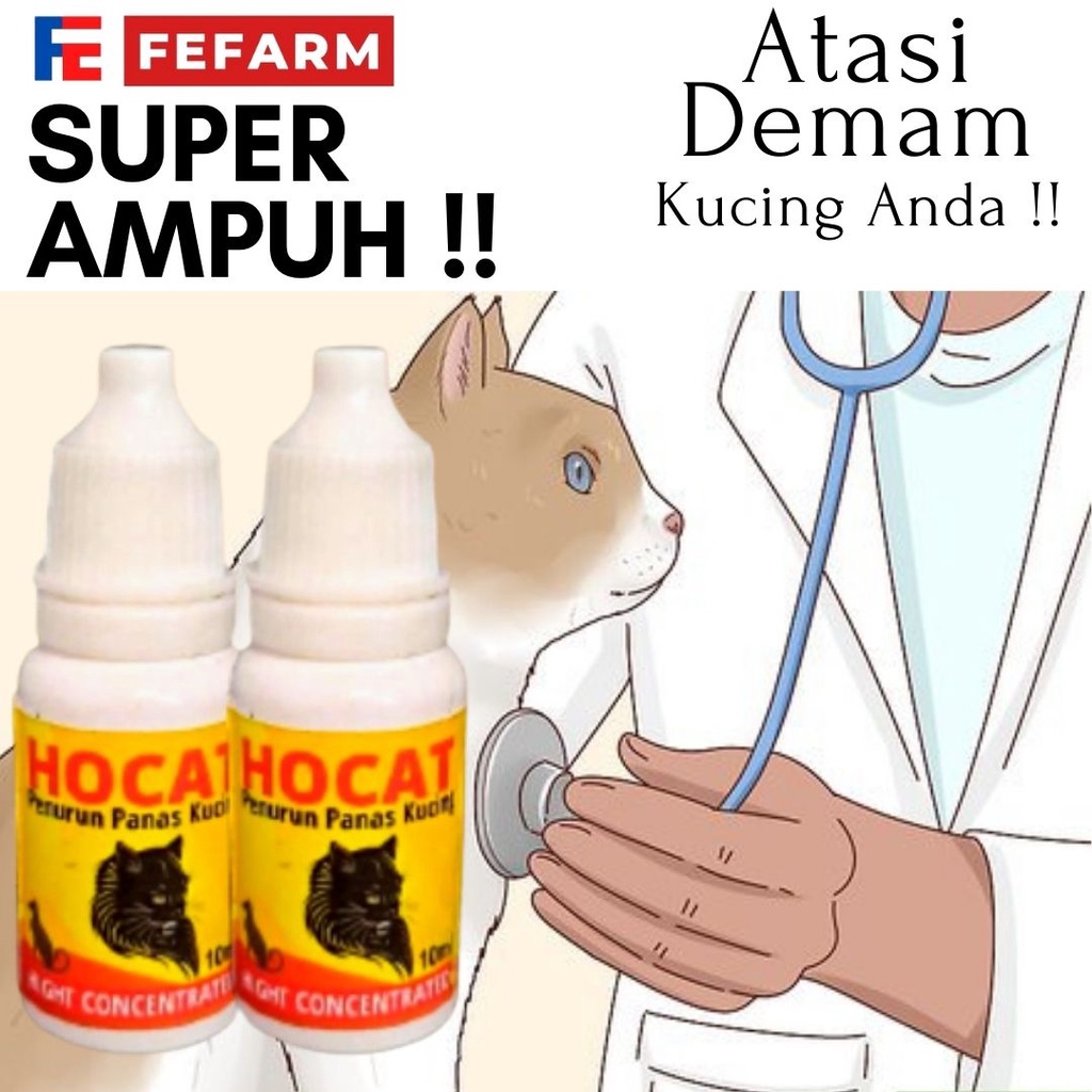 Obat Demam Panas Kucing Cat Kitten Hocat 10ml FEFARM