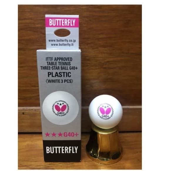 BOLA PINGPONG BUTTERFLY / BOLA TENIS MEJA BUTTERFLY G40+ WHITE ORIGINAL BEST QUALITY