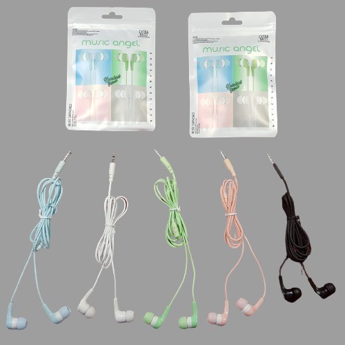 Headset Music Angel Macaron Earphone Handsfree Stereo Extra Bass