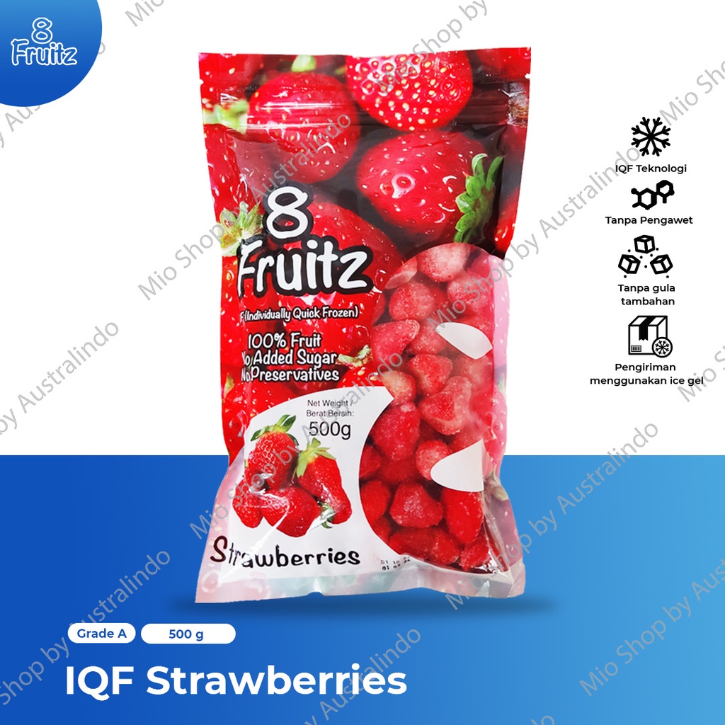 

8 Fruitz Frozen Strawberry/Strawberries Beku 500 Gr