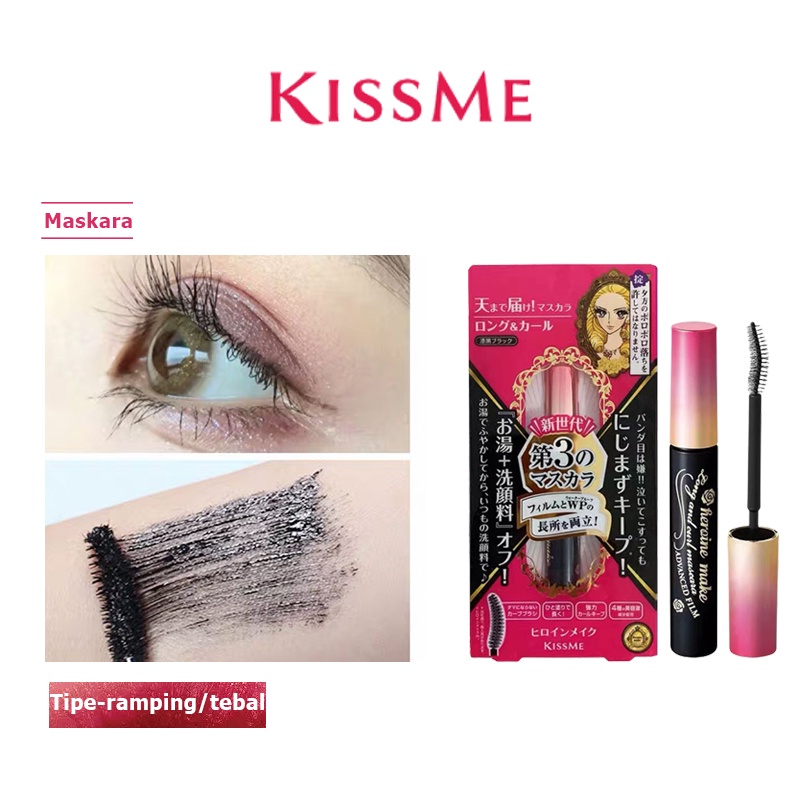 Kiss Me HEROINEMAKE Advanced Film Waterproof Mascara Super Waterproof 24 Jam Advanced Film Made in Japan Volume &amp; Curl, Long &amp; Curl