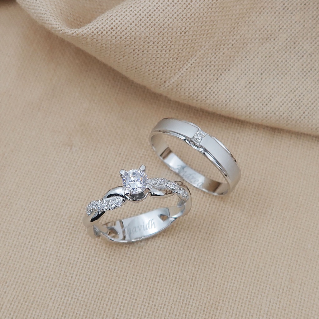 Cincin Tunangan Couple Perak