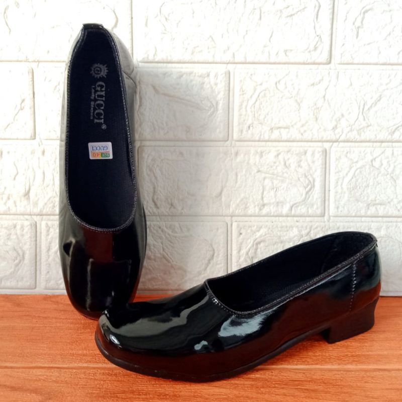 Gucci L.01 Sepatu Pantofel Wanita Kilap Hak 3 cm Size 37-40
