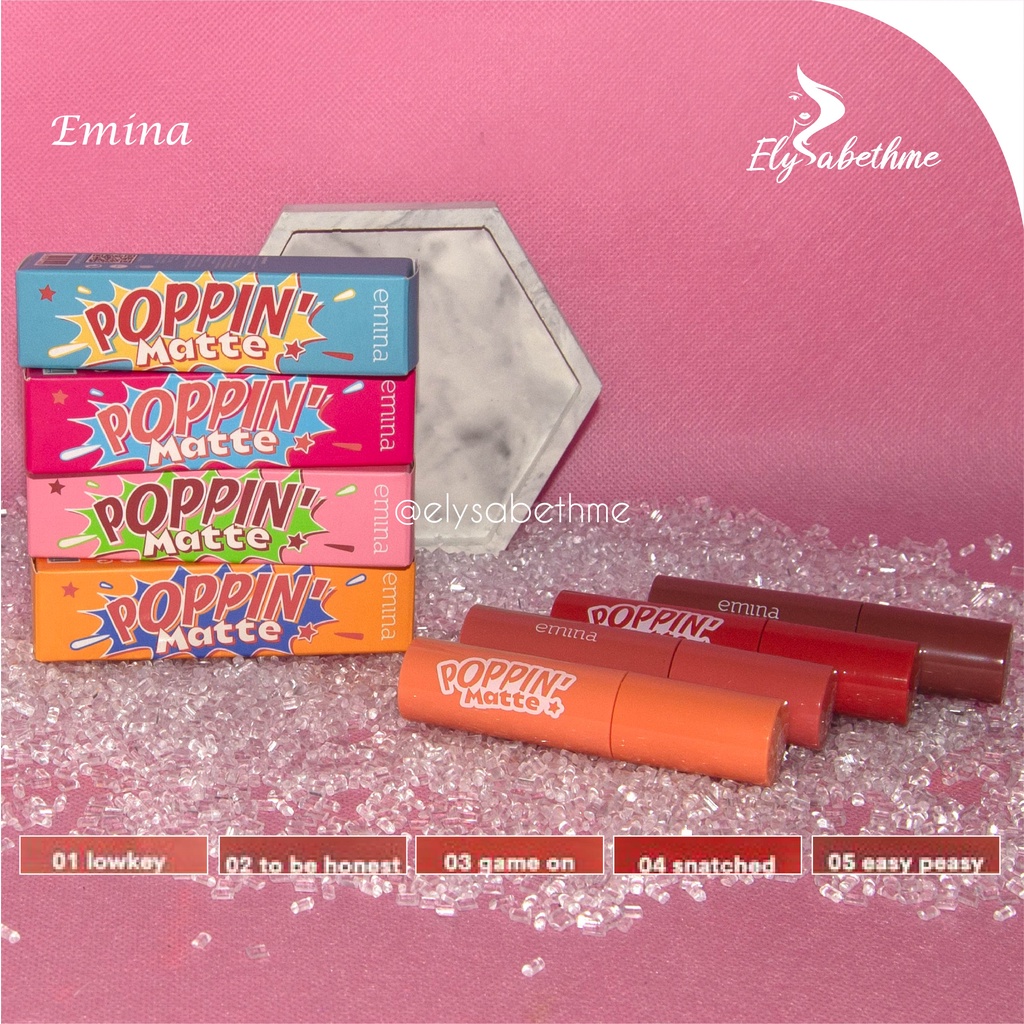 ✿ELYSABETHME✿ ˜”*°• emina •°*”˜. Emina Poppin' Matte lipcream lipstick cair cocok untuk remaja ke kampus sekolah daily bisa ombre lips