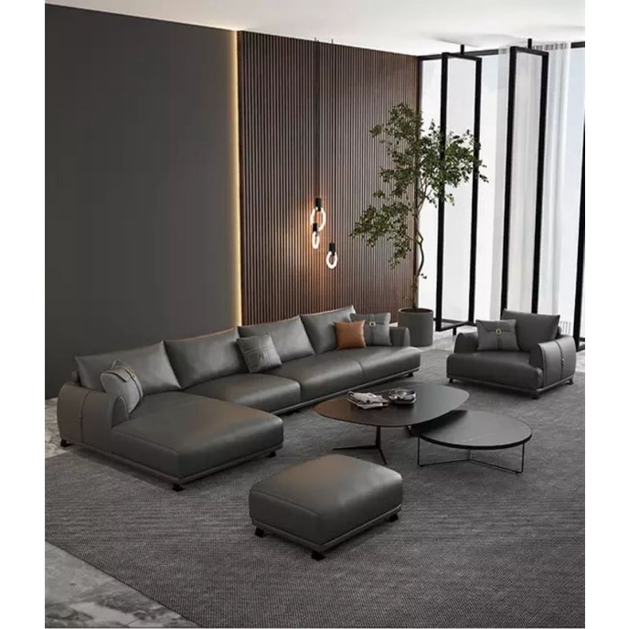 Sofa set modern ruang tamu bahan kulit
