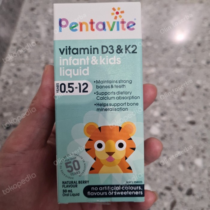 Pentavite vitamin D3 & K2 kids liquid 30ml