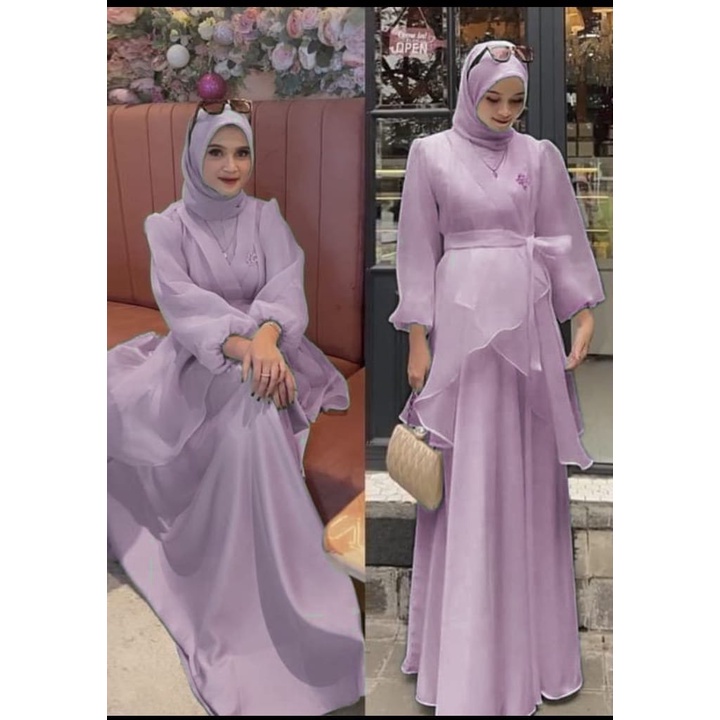 Cod Baju Gamis Pesta Wanita Muslim Adem Mewah Elegan Modis Kondangan Trand Viral Model Terbaru 2023 
