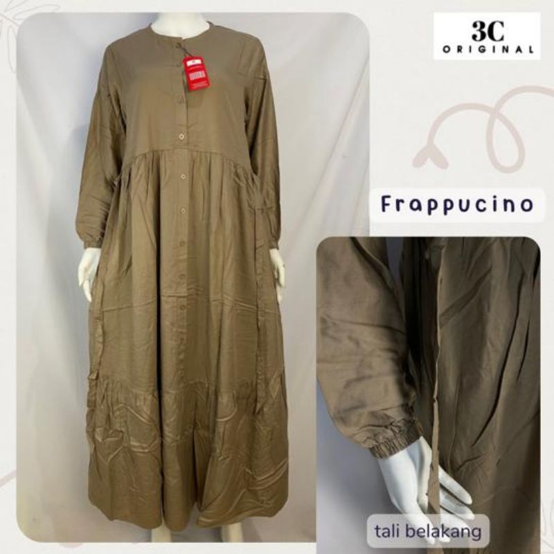 Gamis 3C Original bahan rayon twill rempel bawah