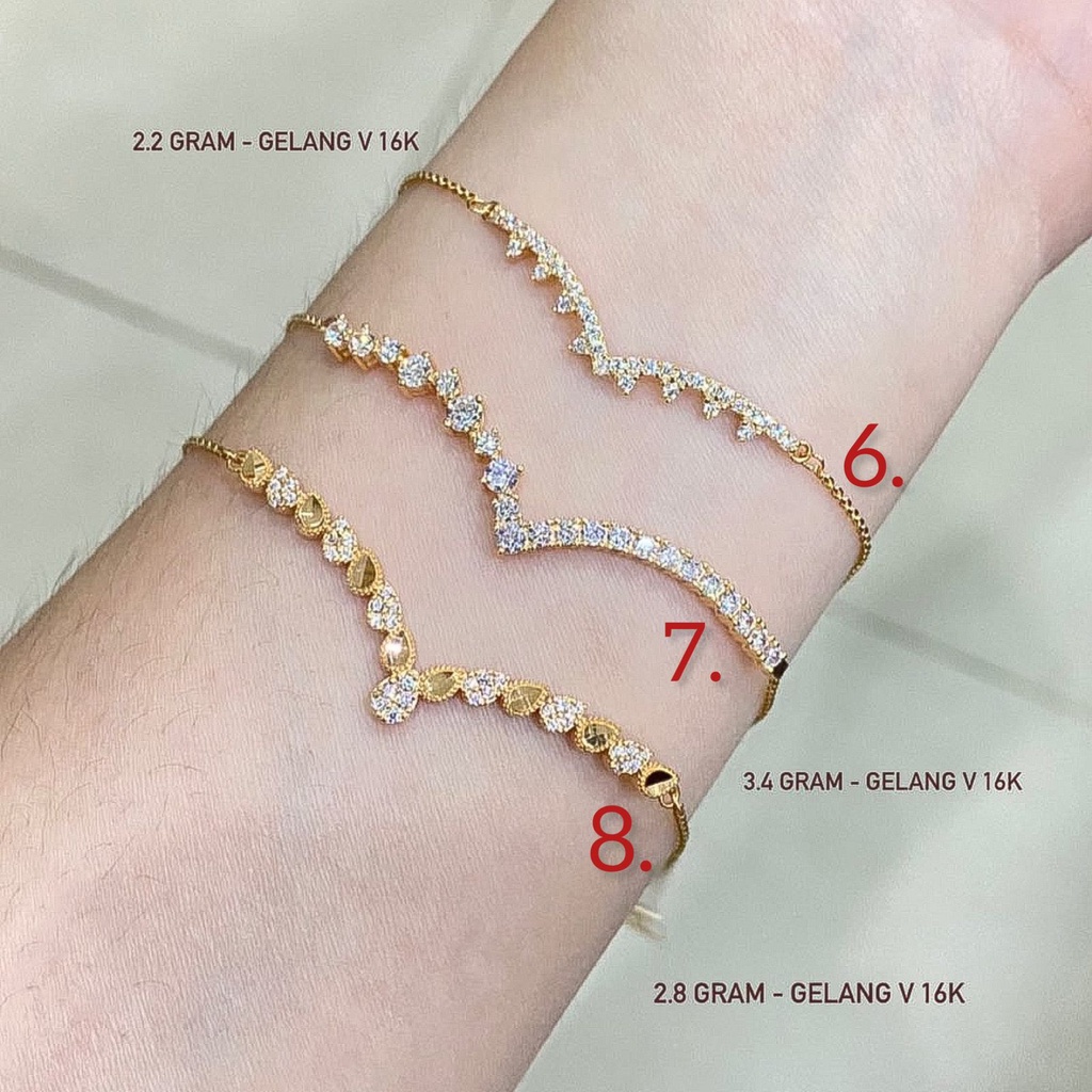 Gelang tangan SERUT anak dan dewasa emas asli kadar 700 70 16k V Fuji Aurel branded cartie rantai adjustable permata