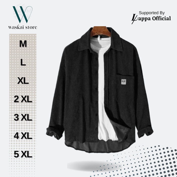 Branded Kemeja Corduroy Hitam