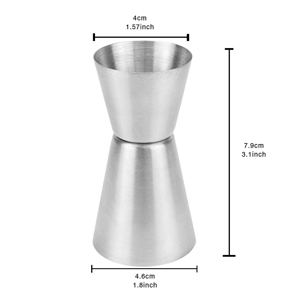 2pcs 25ml 50ml Stainless Measure Cup Cocktail Shaker Dual Measuring Cup Jigger Minuman Anggur Alat Ukur Gadget Dapur