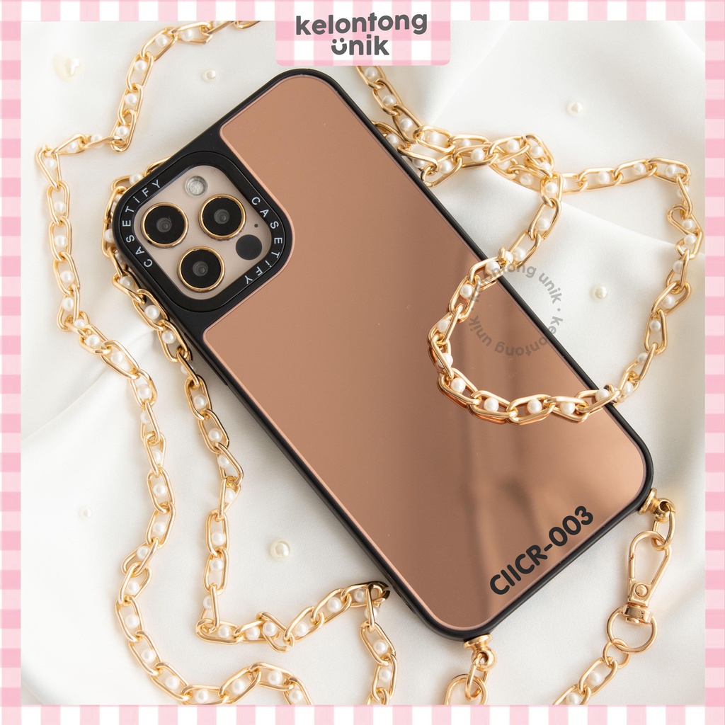 (Seri 2) For iPhone - Casetify Mirror Lanyard Rantai Case/ Sling Case Tali