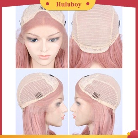 Wig Rambut Palsu Wanita Model Panjang Keriting Warna Pink Untuk Cosplay