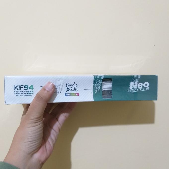 Masker Neo Kf94, 12 pcs, 4ply, mix warna hitam, putih, abu2 tua t-itawamchar Segera Dapatkan