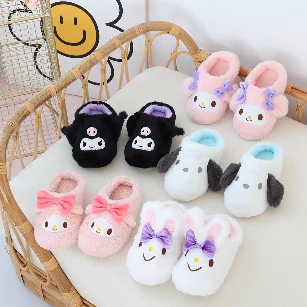 SANDAL RUMAH CINNAMOROLL MELODY KUROMI TWIN STARS KIKI LALA HANGYODON POMPOMPURIN HELLO KITTY SEPATU KAMAR IMPOR