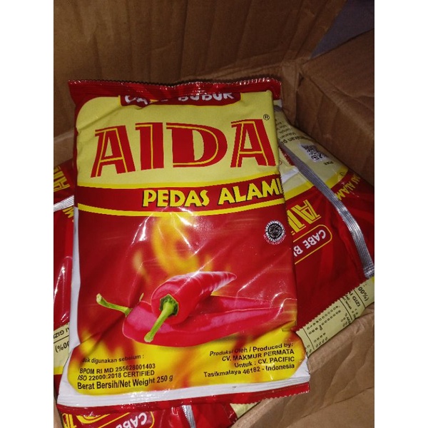 

cabe bubuk aida 250 gr stok terbaru