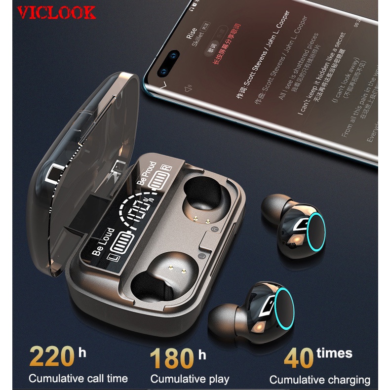 VICLOOK COD M30 TWS Bluetooth Headset Upgrade V5.2 Eearphone Tahan Air Nirkabel Olahraga In-Ear Headphone Latensi Rendah Pembatalan Kebisingan