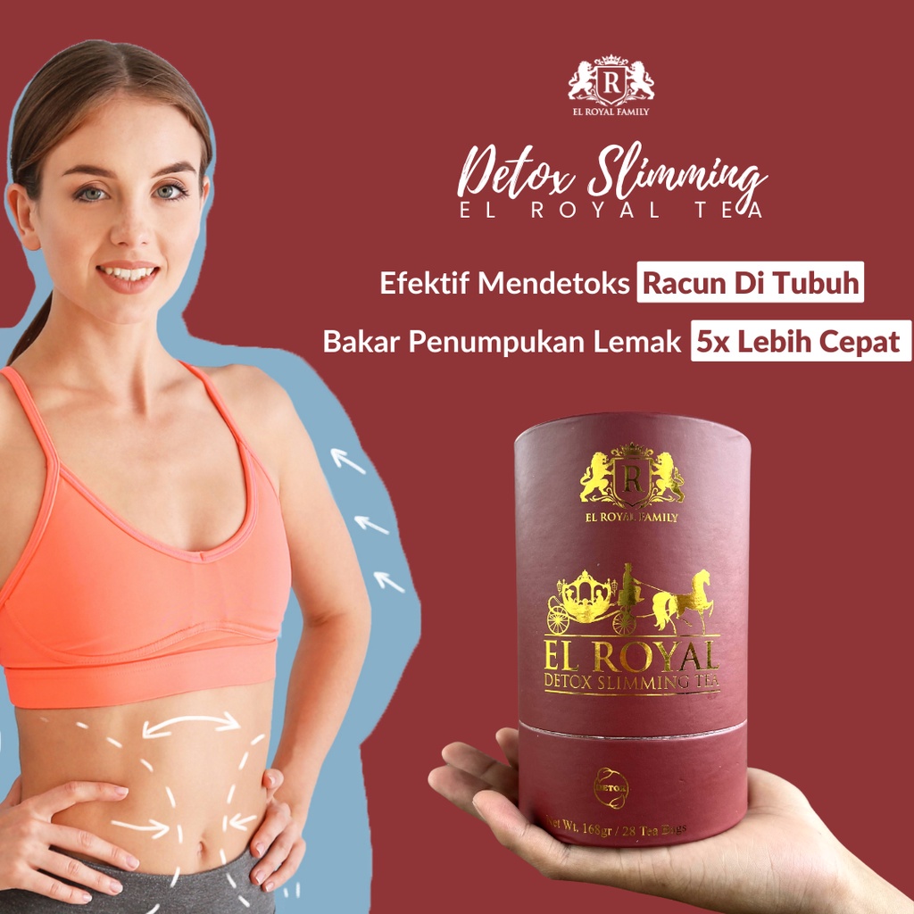 2 PAKET El Royal Detox Slimming Tea - Teh Detox 1 Paket Teh Pelangsing Herbal Alami SLIMMING/DIET CAPSULE PELANGSING HERBAL) BPOM
