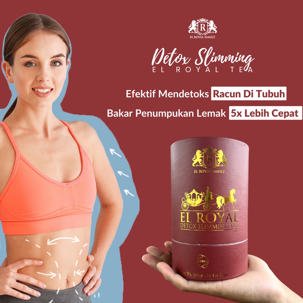 El Royal Detox Slimming Tea - Teh Detox 1 Paket Teh Pelangsing Herbal Alami SLIMMING/DIET CAPSULE PELANGSING HERBAL) BPOM