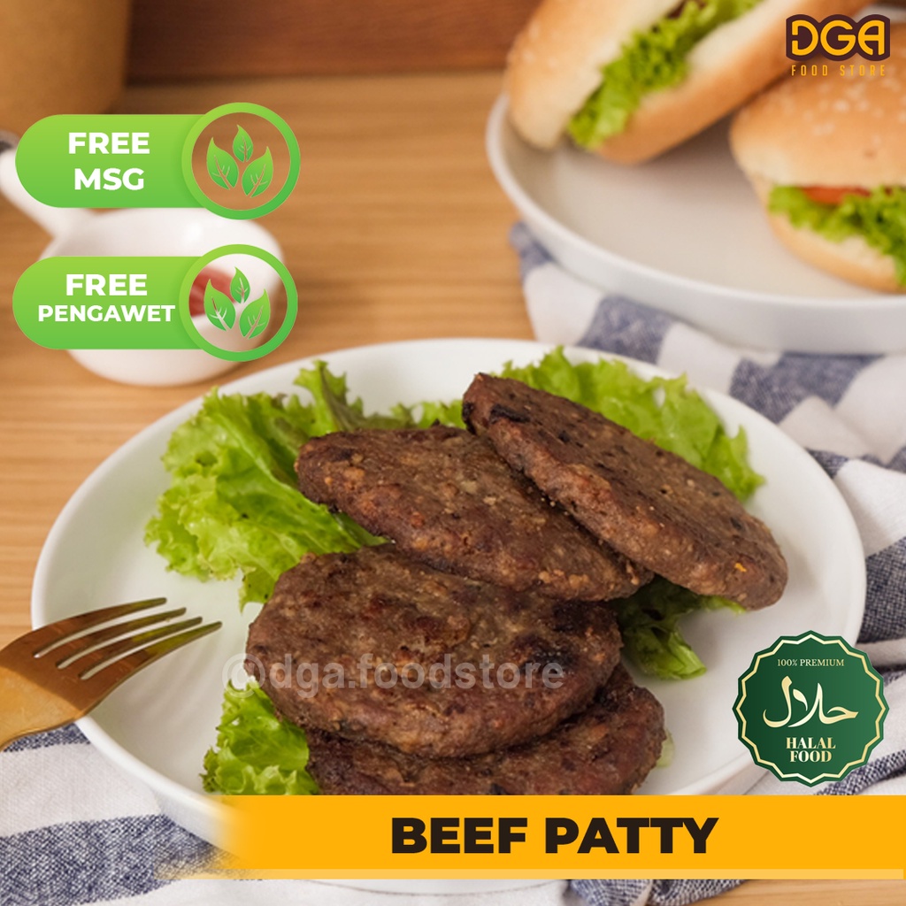 

BEEF PATTY BURGER PREMIUM GLUTEN FREE NON MSG NON PENGAWET HOMEMADE