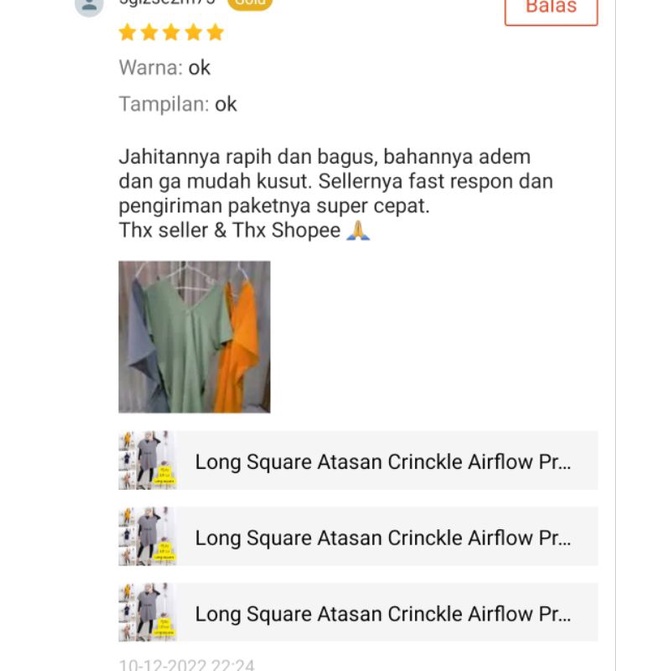 Long Square Atasan Crinckle Airflow Premium