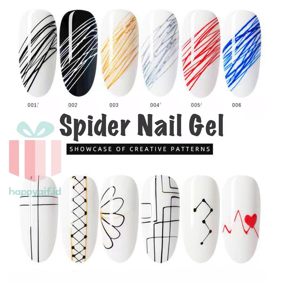 SPIDER GEL PAINTING NAIL ART / Kutek Kuku Cat kuku / Jaringan spider KU052