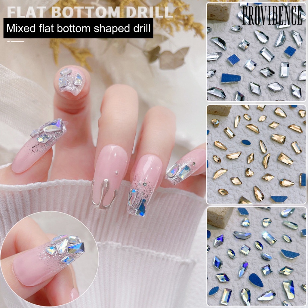 Providence 1pak Pesona Kuku Tiga Dimensi Bersinar Mewah Mudah Diterapkan Pengerjaan Halus DIY Nail Art Tahan Lama 3D Berlian Imitasi Dekorasi Kuku Salon Kuku