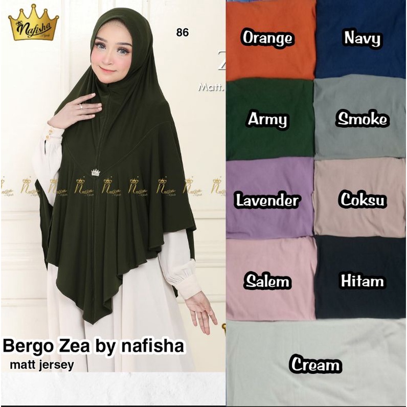 bergo daily polos zea by nafisha hijab/ bergo rempel zea/ bergo nafisha hijab