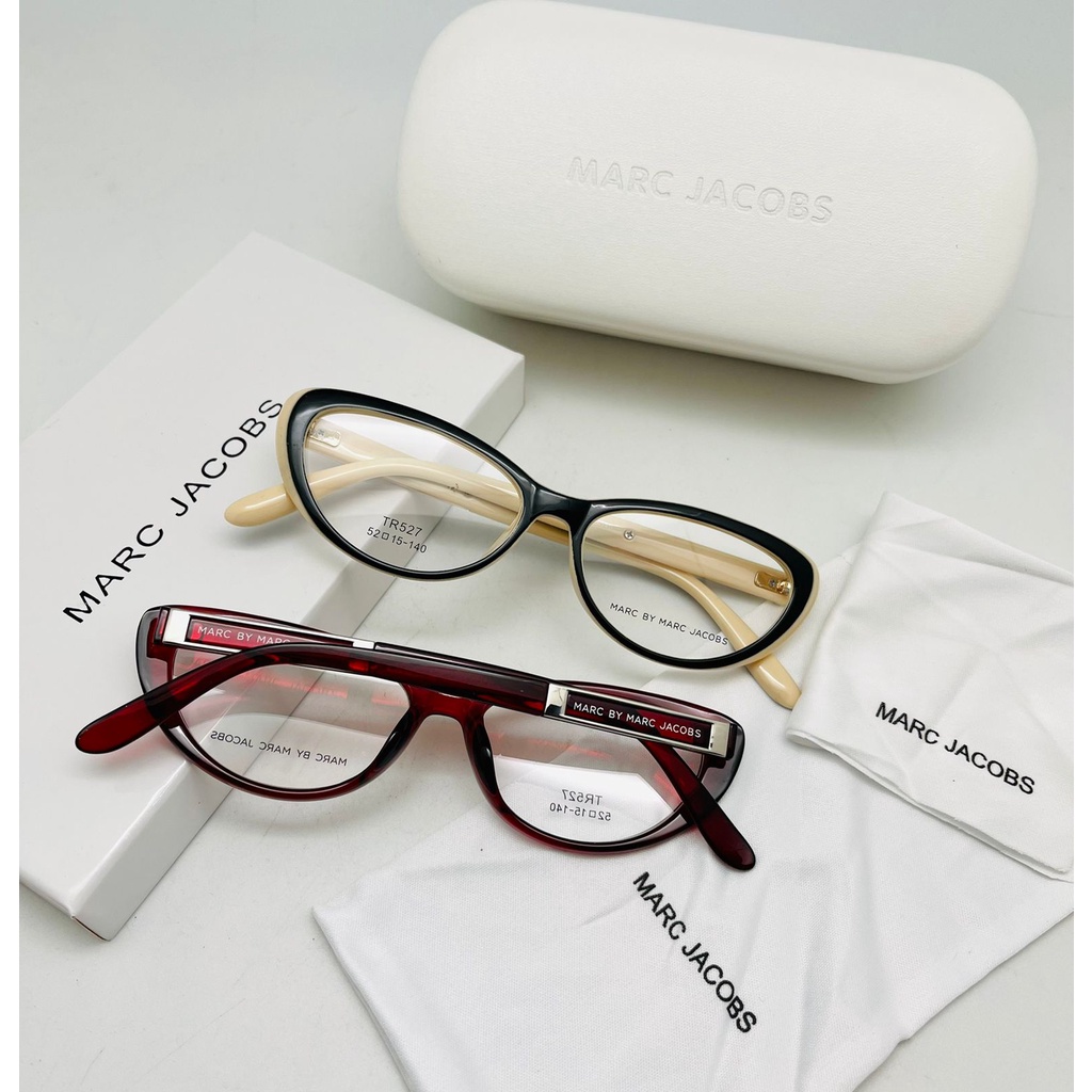 FRAME KACAMATA WANITA MARC JACOBS TR100% TR527 BLACK GLOSSY CREAM