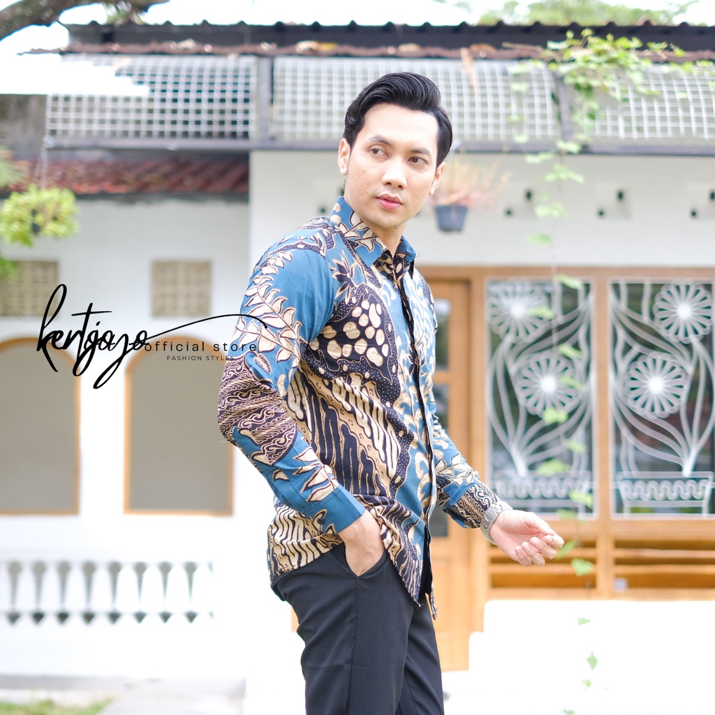 Baju Batik Pria Lengan Panjang Slimfit Modern premium kemeja batik pria lengan panjang katon primisima batik kertojoyo KJ035 kemeja batik pria lengan panjang full furing batik alisan pria Kemeja batik slimfit pria premium PRABUSENO LASKALA AKSA ADINATA