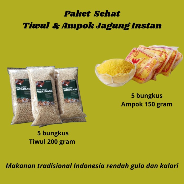 

⭐BISA COD⭐ Paket 5 Ampok Jagung dan 5 Tiwul Instan Wikioase Makanan Sehat