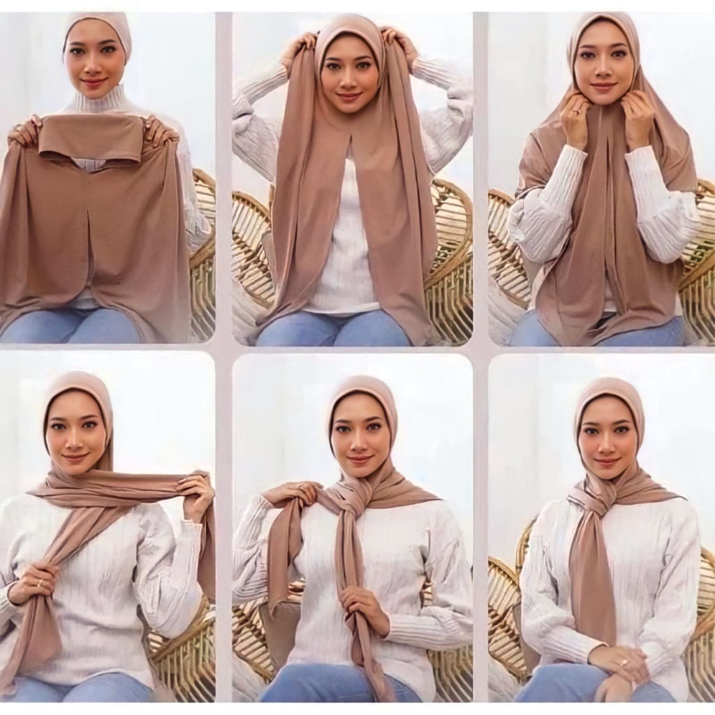 𝗖𝗮𝗿𝗲.𝗶𝗻 Hijab Segitiga Instan Jersey / Pastan Jersey Non-Pet Antem Premium