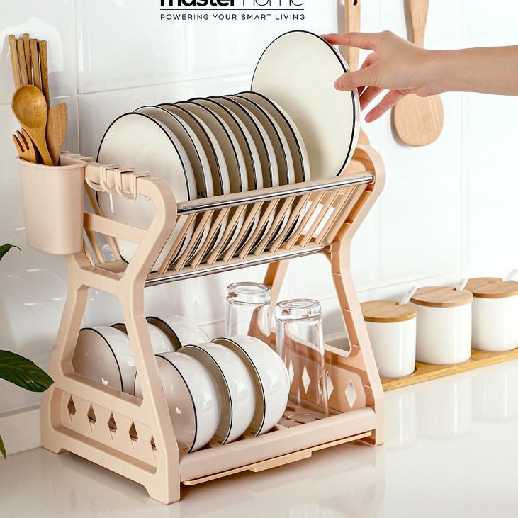 Baru RAK PIRING PLASTIK 2 SUSUN SERBAGUNA TEMPAT SENDOK SUMPIT GANTUNG ..