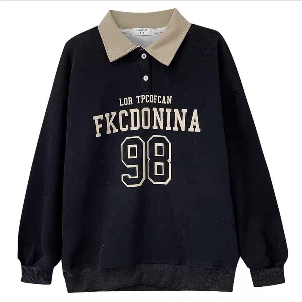 COLLAR FKCDONINA SWEATER 98 CREWNECK UNISEX SWEATSHIRT OVERSIZE