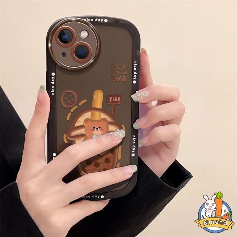 IPHONE Casing Kompatibel Untuk Iphone14 13 12 11 Pro Max Xr X Xs Max Iphone7 8 6 6s Plus Se2020 DIY Lucu Kartun Beruang Bingkai Melingkar Lensa Casing Ponsel Shockproof Soft Case Cover Pelindung