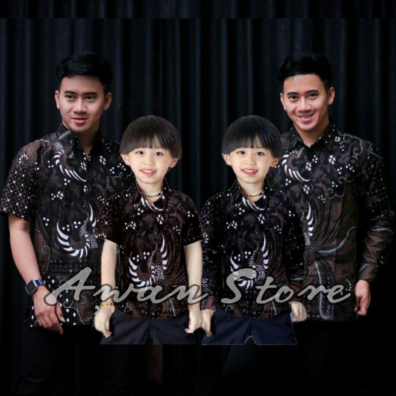 TERBARU Couple sweet || couple batik ayah dan anak cowok BATIK HITAM