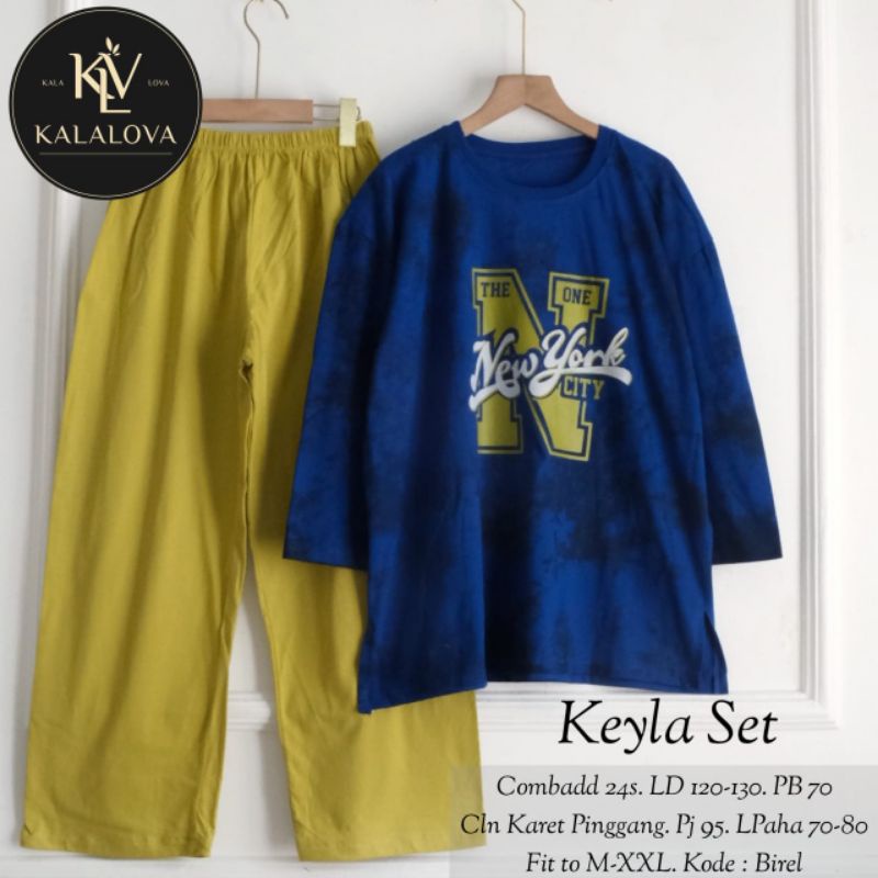 KEYLA SET BY KALALOVA | Setelan Wanita Bahan Kaos Combed 24s Jumbo LD 120-130