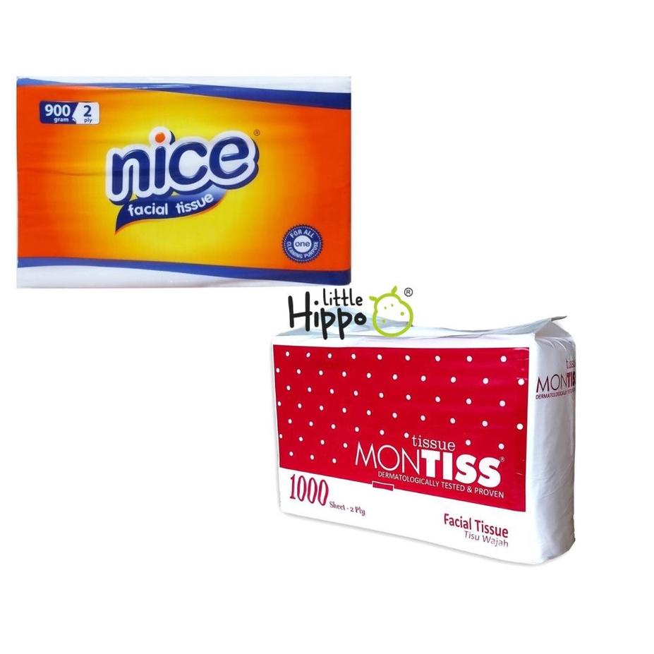 ☻☻► TISSUE NICE 900G tisu murah Montis 1000 Lembar / Tisu NICE 180 Sheet 2fly termurah / Facial Tiss