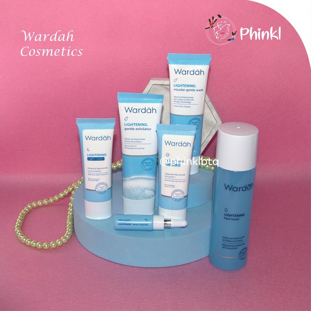 `ღ´ PHINKL `ღ´ ᘺᗩᖇᕲᗩᕼ Paket Wardah Lightening Series pencerah wajah anti blue light radiasi