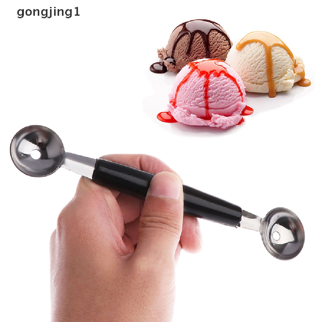 Ggg Sendok Dapur Stainless Steal Double Ended Melon Ball Scoop Sendok Es Krim Buah ID