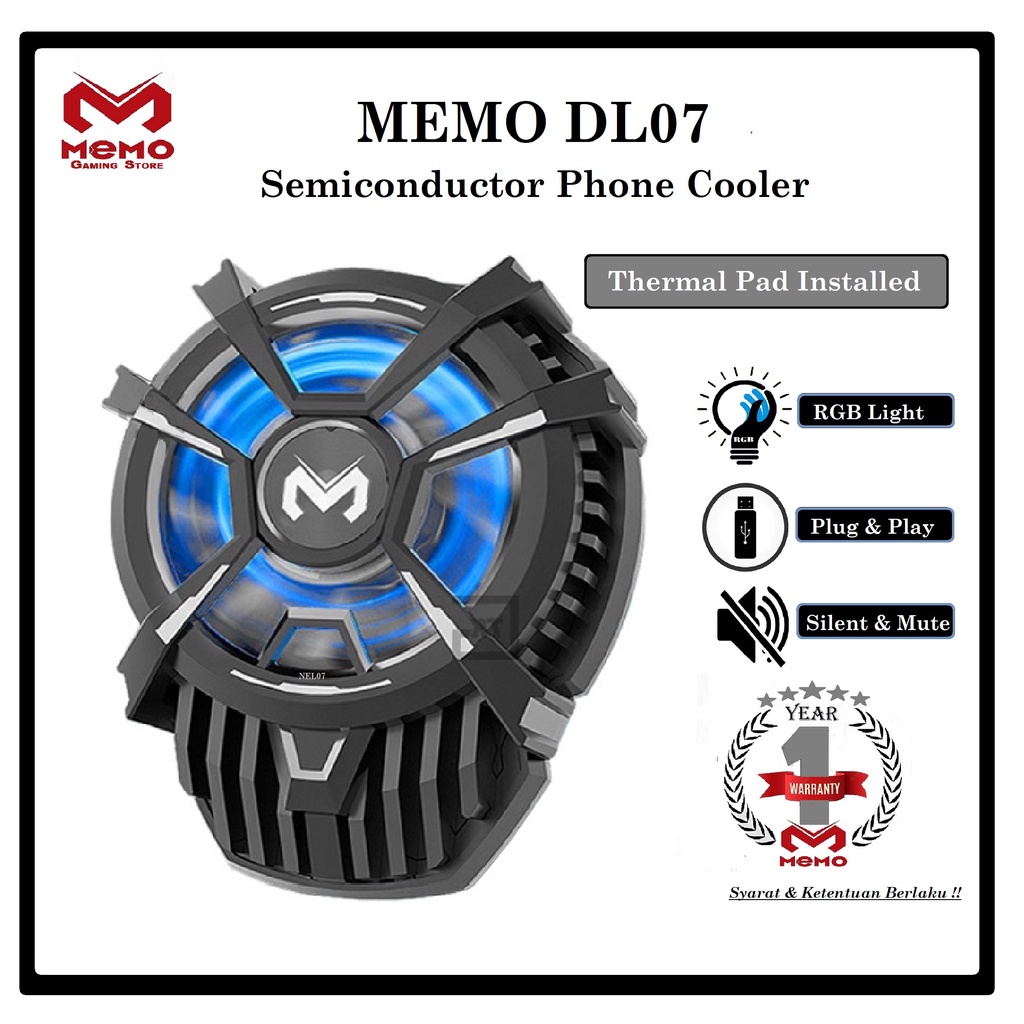 MEMO DL07 Phone cooler Radiator Universal Mobile Phone cooler Pendingin HP Cooling Fan Gaming Fan cooler  Cooler HP Fun Cooler