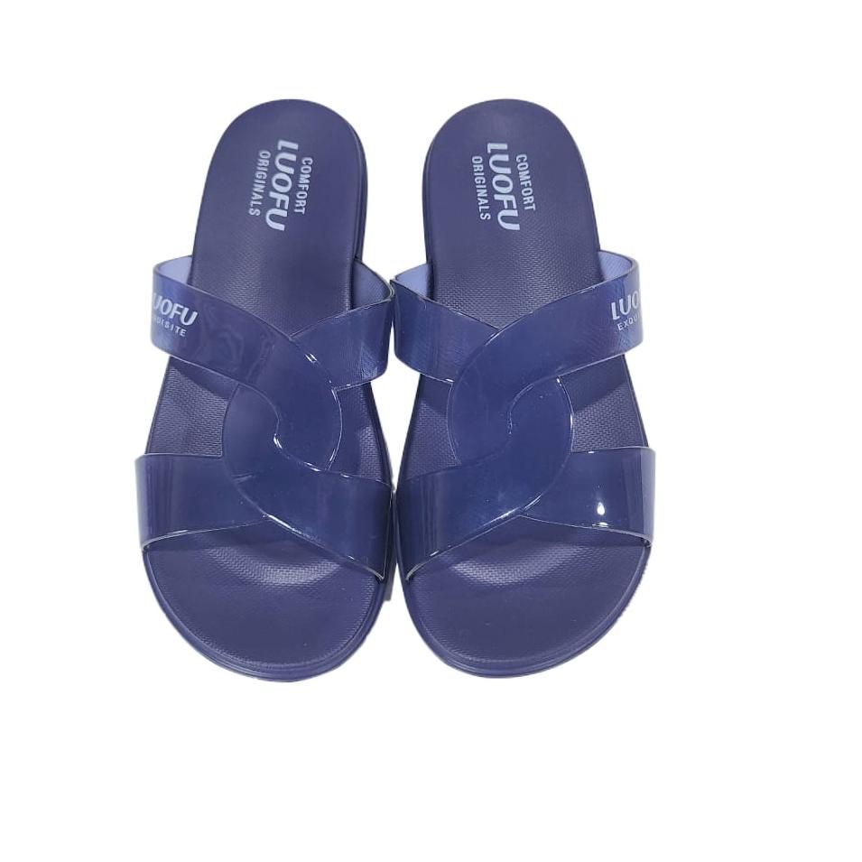 Harga Termurah jelly sandal slop wanita luofu sendal karet selop import cewek E7190BTBW