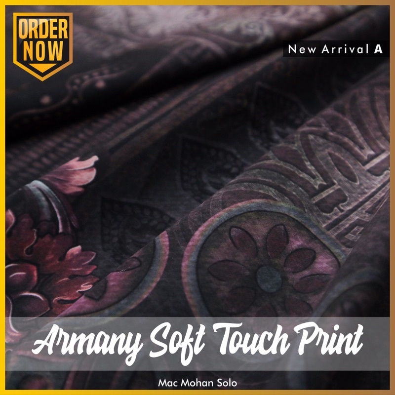 [NEW ARRIVAL] ARMANY SOFT TOUCH PRINT NEW DESIGN KAIN ARMANI MOTIF TERBARU SILKY PRINTING PER 0.5M BY MACMOHAN