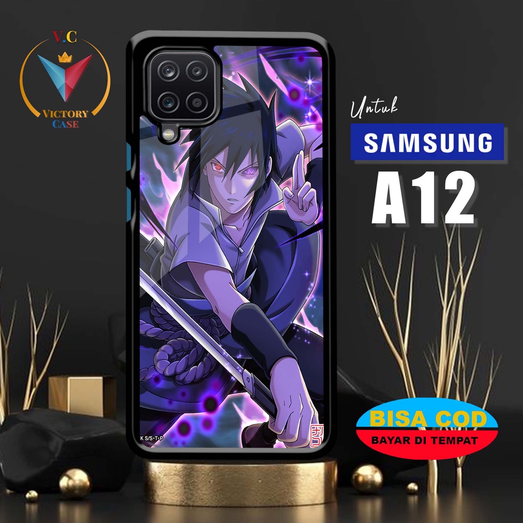 Case Hp Softcase glossy For SAMSUNG A12 M12 NARUTO silikon Glass Casing Handphone Premium