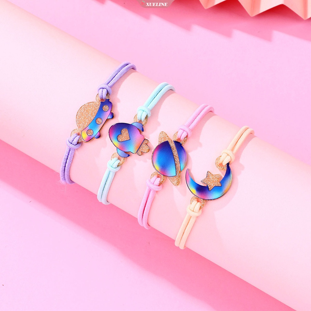 Fashion Baru Gelang Tali Elastis Biru Langit Berbintang Seri Gelang Kepala Tali Penggunaan Ganda set BFF Perhiasan Anak [ZXL]