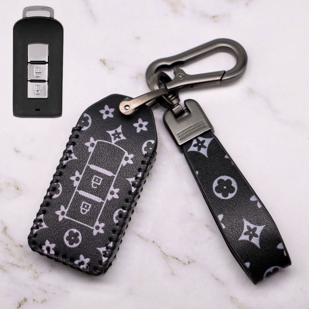 Untuk Mitsubishi car key case leather case Gantungan Kunci Kulit Asli key case Gantungan Kunci