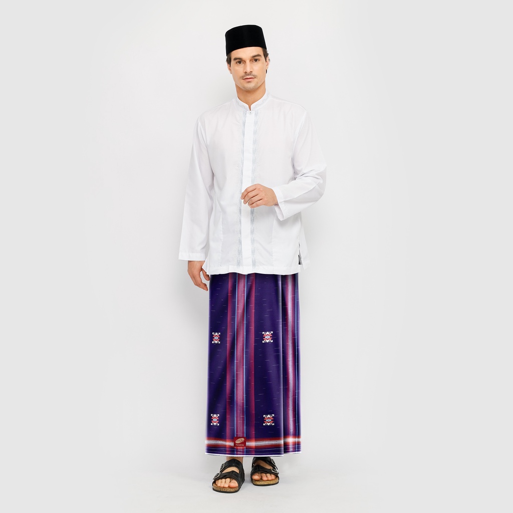 Sarung ATLAS Premium 770 Songket Gerimis Ungu Merah