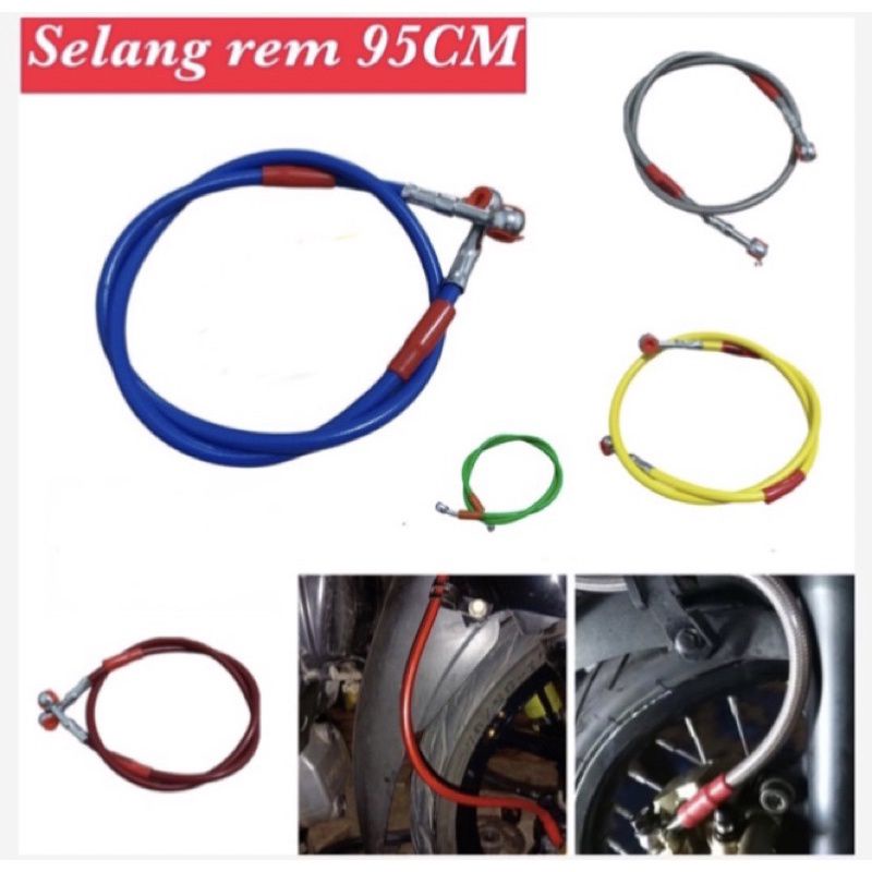 SELANG REM CARBON IMPORT MODEL TDR UKURAN 60CM 90CM 130CM 215CM UNIVERSAL MOTOR MATIC BEBEK MOGE NMAX PCX ADV