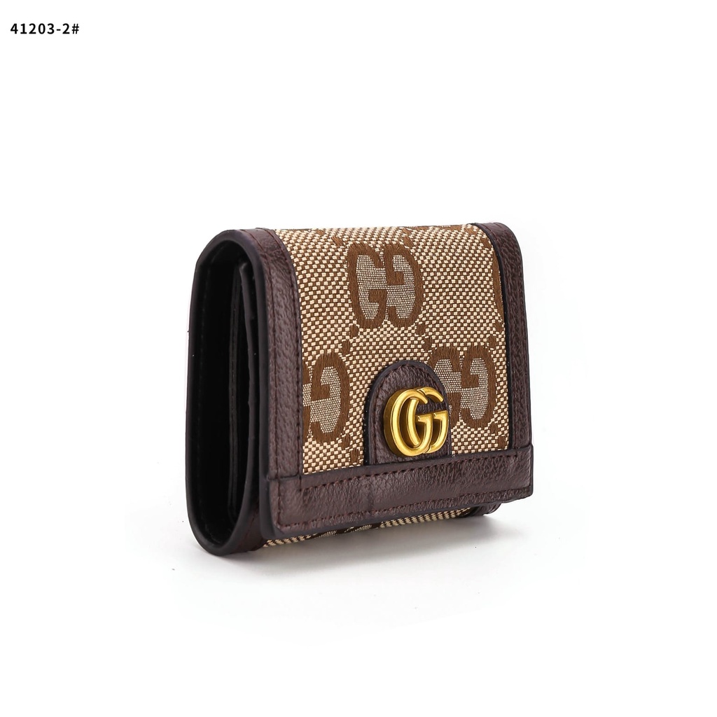 GC GG Wallet Canvas Gold Hardware 41203-2 41203-1